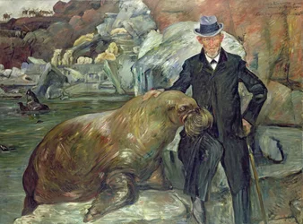 Carl Hagenbeck (1844-1913) no seu jardim zoológico, 1911
