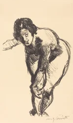 Gebeugter Akt Nude dobrando para a frente, 1916.
