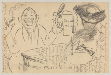 Lovis Corinth a Carl Strathmann: cartão postal, carimbo postal 13 de Março de 1903