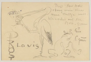 Lovis Corinth a Carl Strathmann: cartão postal, carimbo postal 20 de Setembro de 1906