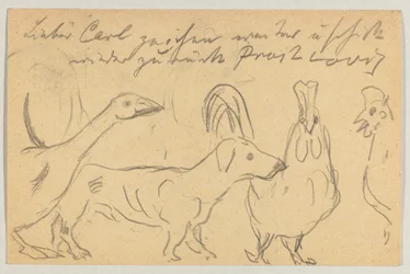 Lovis Corinth a Carl Strathmann: cartão postal, carimbo postal 26 de Agosto de 1905