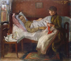 O pai do artista no seu leito de doente