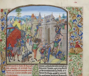 Cerco do castelo de Duras pelos franceses em 1377, ca 1470-1475.
