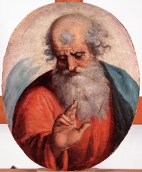 Representação do Santo Padre (O eterno pai) Pintura de Luca Cambiaso (1527-1585) Dim 41,7x33,5 cm Genes, Musei di Strada Nuova (ex Palazzo Bianco)