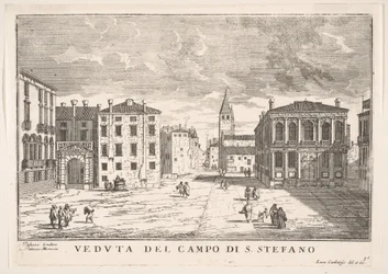 Ilustração 95: Vista do Campo Santo Stefano com o Palácio Loredan e o Palácio Morosini, Veneza ..., 1703.