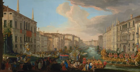 Regata no Grande Canal em honra de Frederico IV, rei da Dinamarca