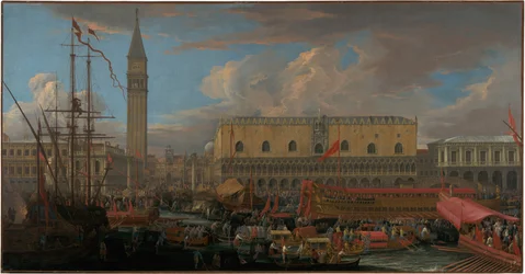 O Bucintoro Saindo do Bacino di San Marco