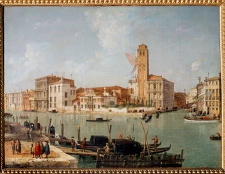 O Grande Canal em Veneza Pintura de Luca Carnevaris (1663-1730) Reims do século XVIII, Museu de Belas Artes