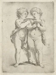 Dois meninos, um com um cacho de uvas Livro de desenho (título da série) Le livre dessein (título da série)