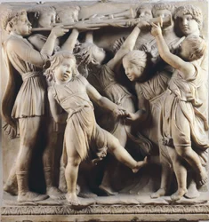Crianças e querubins dançando, cantando e brincando, detalhe de Cantoria (galeria do coro)