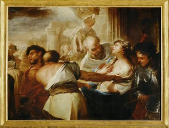 Santa Lúcia conduzida ao martírio (pintura sobre tela)