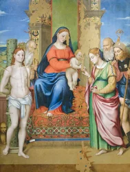 Casamento místico de Santa Catarina de Alexandria com os santos Sebastião e Jerónimo