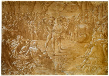 A luta entre Entellus da Sicília e Dares of Troia, c1544