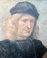 Auto-retrato de Luca Signorelli (ca 1445-1523), afresco