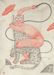Um abraço felino surreal