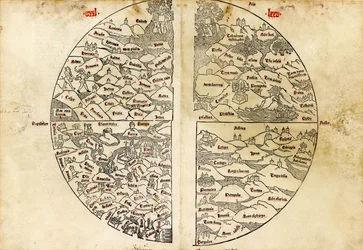 Mapa intitulado "Rudimentum Novitiorum".