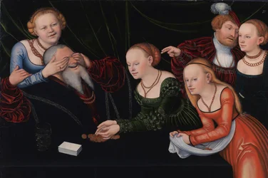 Homem velho seduzido por cortesãs, ca 1537
