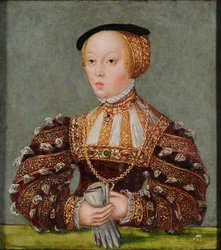 Polaco: Retrato de Isabel da Áustria Habsburgo (1526-1545), primeira mulher de Segismundo Augusto Isabel da Áustria