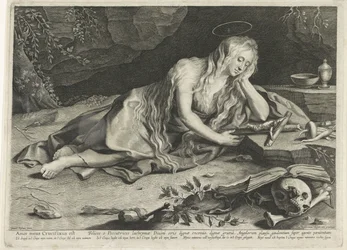 A penitente Maria Madalena numa caverna