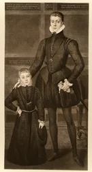 Henry, Lord Darnley (1545-1567) e seu irmão Charles (1555-1576) de "James I e VI", impresso por Manzi Joyant e companhia Paris, 1904 (collotype)