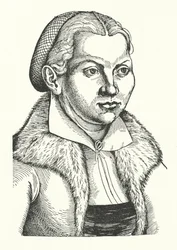 Katharina von Bora, esposa do reformador protestante alemão Martin Luther (gravura)