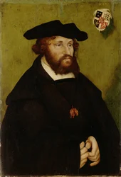 Christian II de Danemark, Norvege et Suede - Retrato do Rei Christian II da Dinamarca (1481-1559), de Cranach, Lucas, o Ancião (1472-1553). Óleo sobre madeira