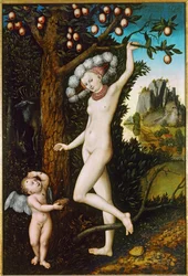 Cupido a queixar-se a Vénus ... (pintura sobre madeira)