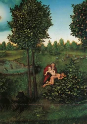 Detalhe do Paraíso, c.1530 (óleo sobre painel)