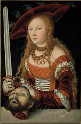 Judite com a cabeça de Holofernes ... (óleo sobre madeira)