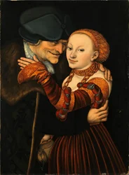 "Le couple mal assorti" (O casal desigual) Peinture de Lucas Cranach l