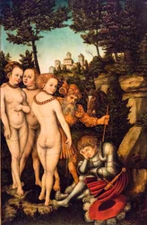 O Julgamento de Paris, 2º quartel do século XVI (têmpera e óleo sobre madeira de faia vermelha)