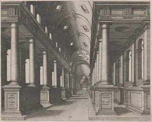 Vista interior de uma igreja com abóbada de barril