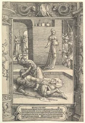 Jael Killing Sisera, moldura ornamental, ca. 1517.