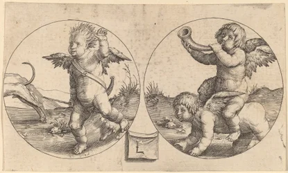 Dois Cupidos em Dois Círculos