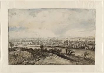 Uma paisagem panorâmica de rio com salgueiros Pollard