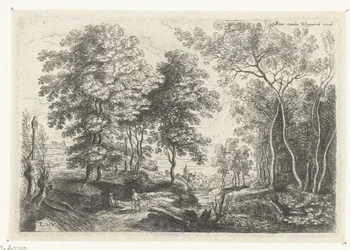 Paisagem com um riacho através de uma floresta
Seis paisagens (título da série)