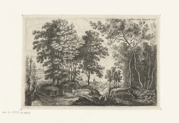 Paisagem com um riacho através de uma floresta
Seis paisagens (título da série)