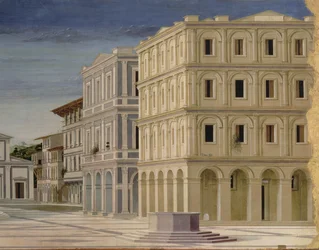 Vista de uma cidade ideal, ou a cidade de Deus, depois de 1470 detalhes de 80057 óleo no painel