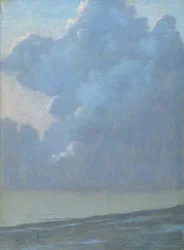 Nuvens sobre o mar (pastel sobre papel)