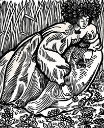 Os poemas de Ronsard. Xilogravura original, 1902, 1923