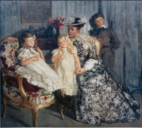Madame Simon com os seus filhos