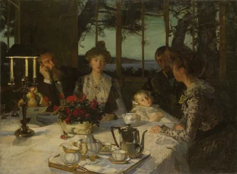Conversando no crepúsculo.