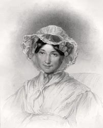 Frances Trollope, gravado por W. Holl, da &39;National Portrait Gallery, Volume IV&39;, publicado em 1820