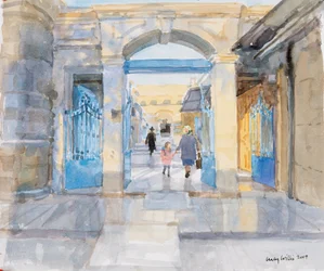 Manhã em Jerusalém, 2019 (aguarela sobre papel)