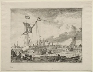 Vista de Amsterdã com navios em primeiro plano, 1701.