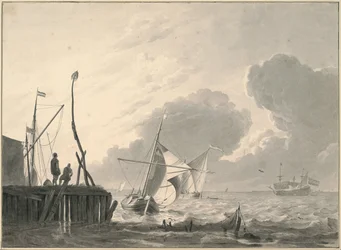 Porto no mar durante uma tempestade