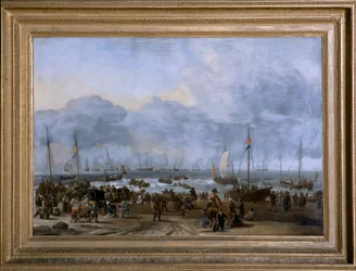 O desembarque de Guilherme de Orange em Scheveningen (óleo sobre tela)