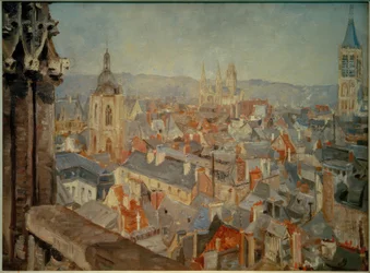 Vista sobre os telhados de Rouen