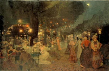 O jardim do Baile de Bullier, à noite