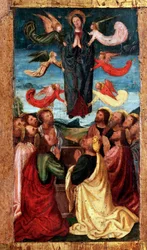 Mistérios do Rosário: Assunção da Virgem (pintura em madeira